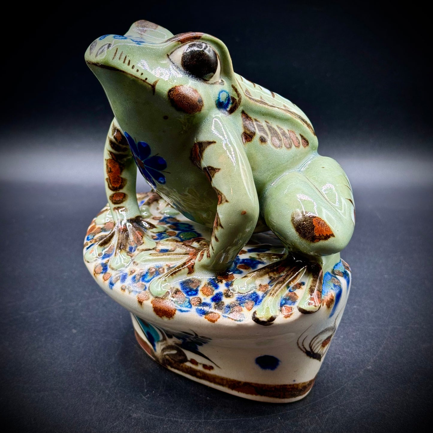 Fabulous Ken Edwards Tonala Mexico Large Ceramic Frog