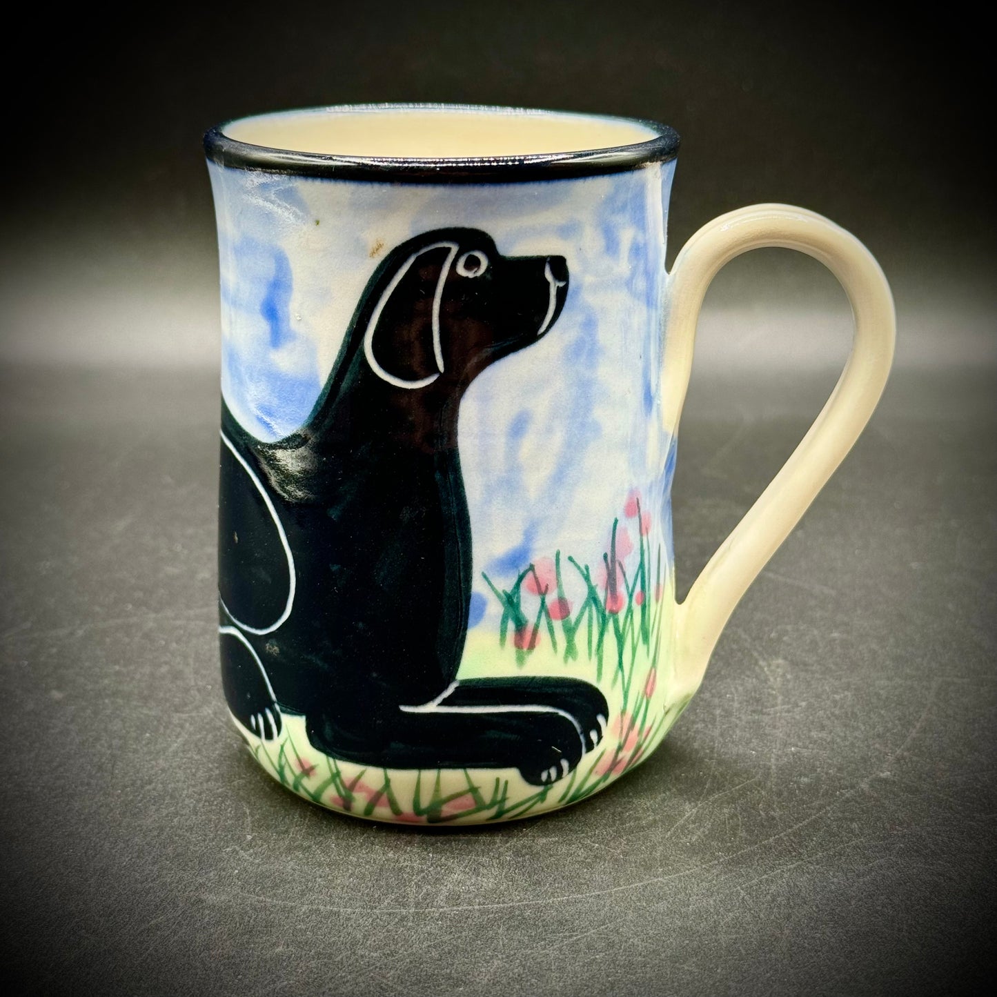 Unique & Beautiful Artisan Signed Dog Mug