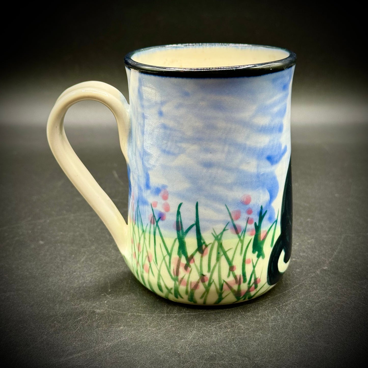 Unique & Beautiful Artisan Signed Dog Mug