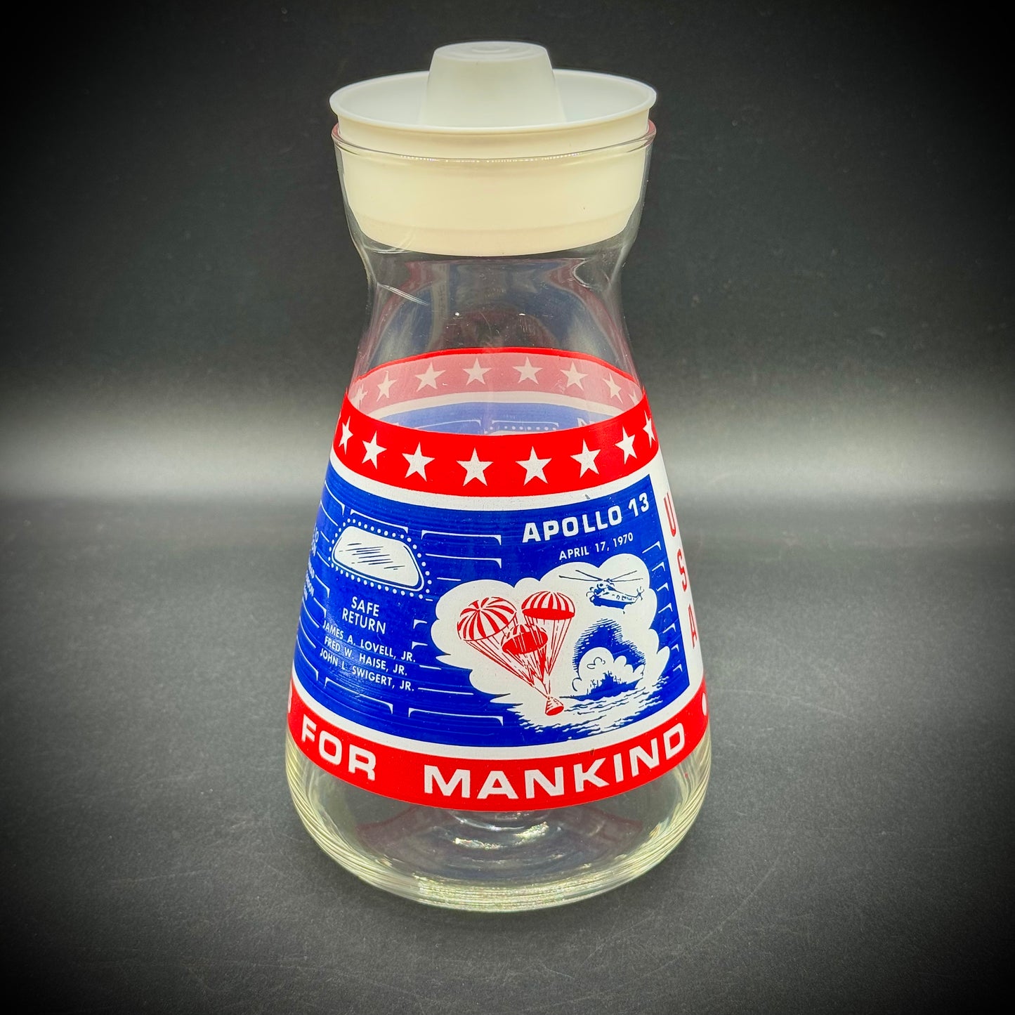 Vintage 1970s Libby Glass Apollo Missions Lidded Carafe