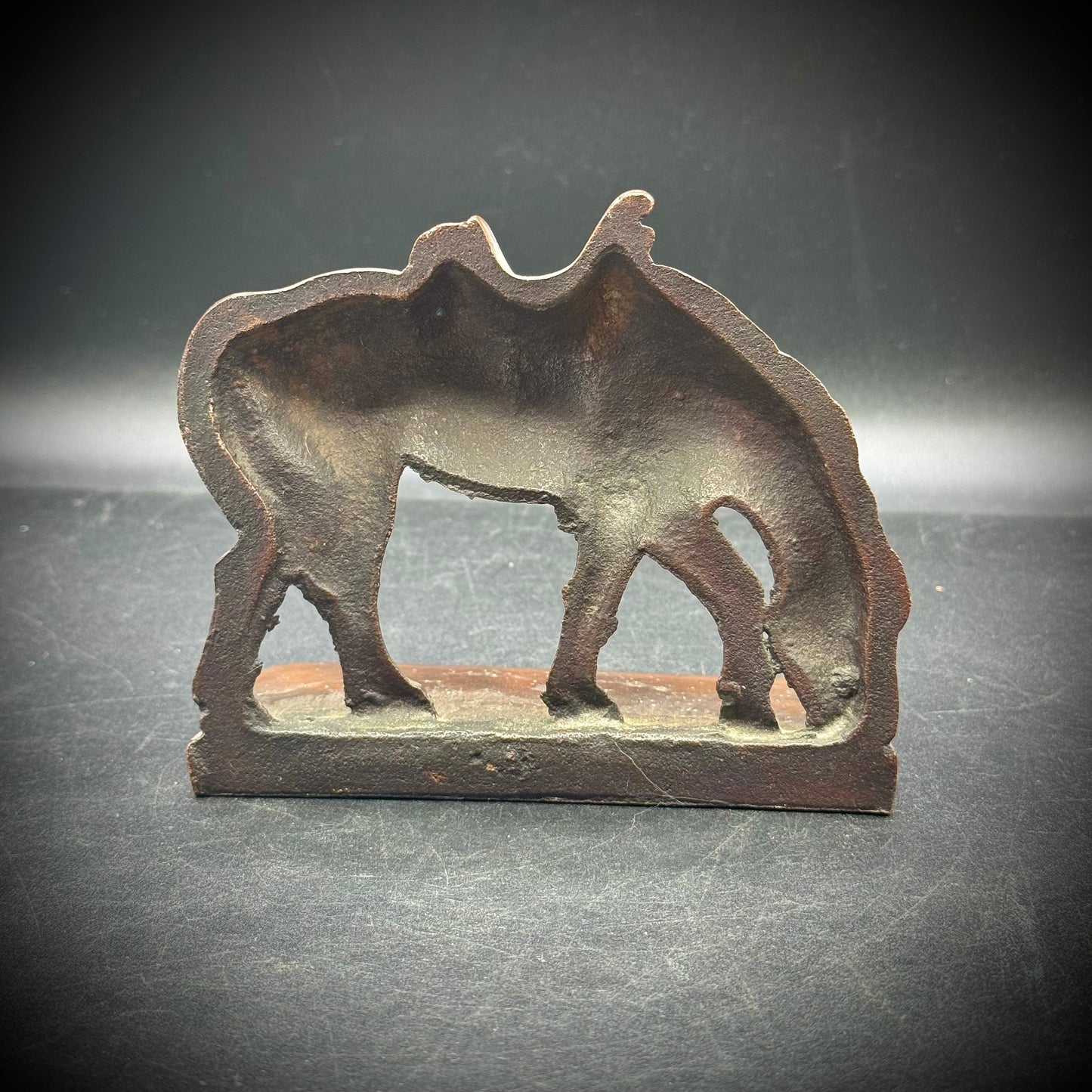 Vintage Copper Finish on Cast Iron Horse Bookend