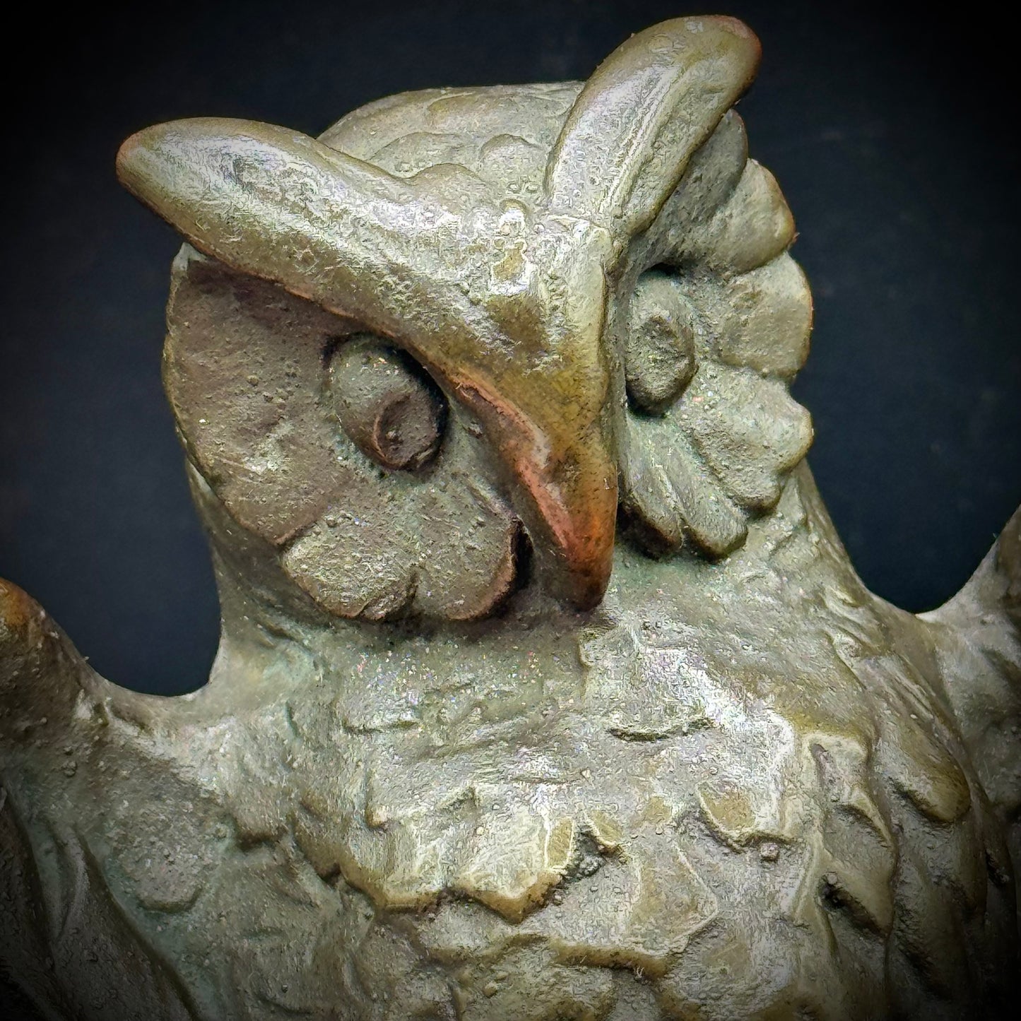 RARE Antique c. 1930s USA Armor Bronze Owl Bookend