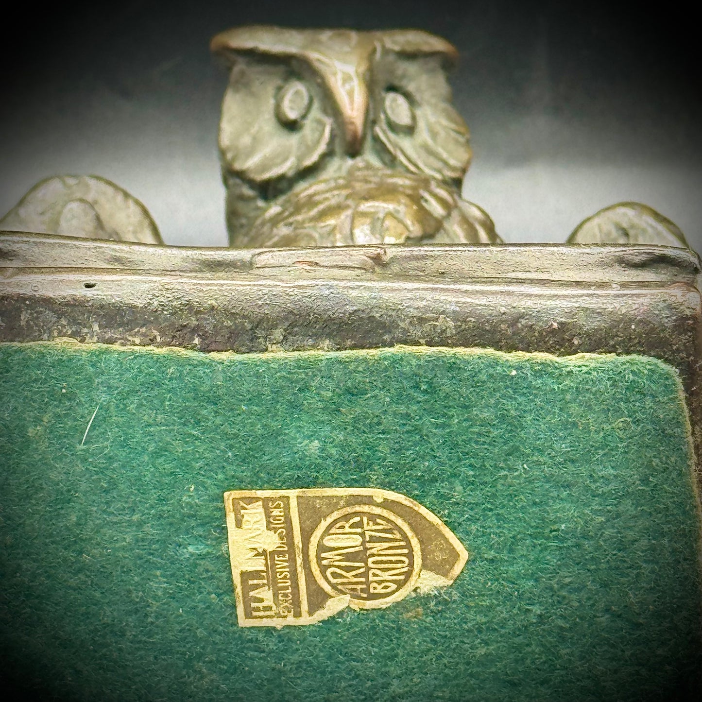 RARE Antique c. 1930s USA Armor Bronze Owl Bookend