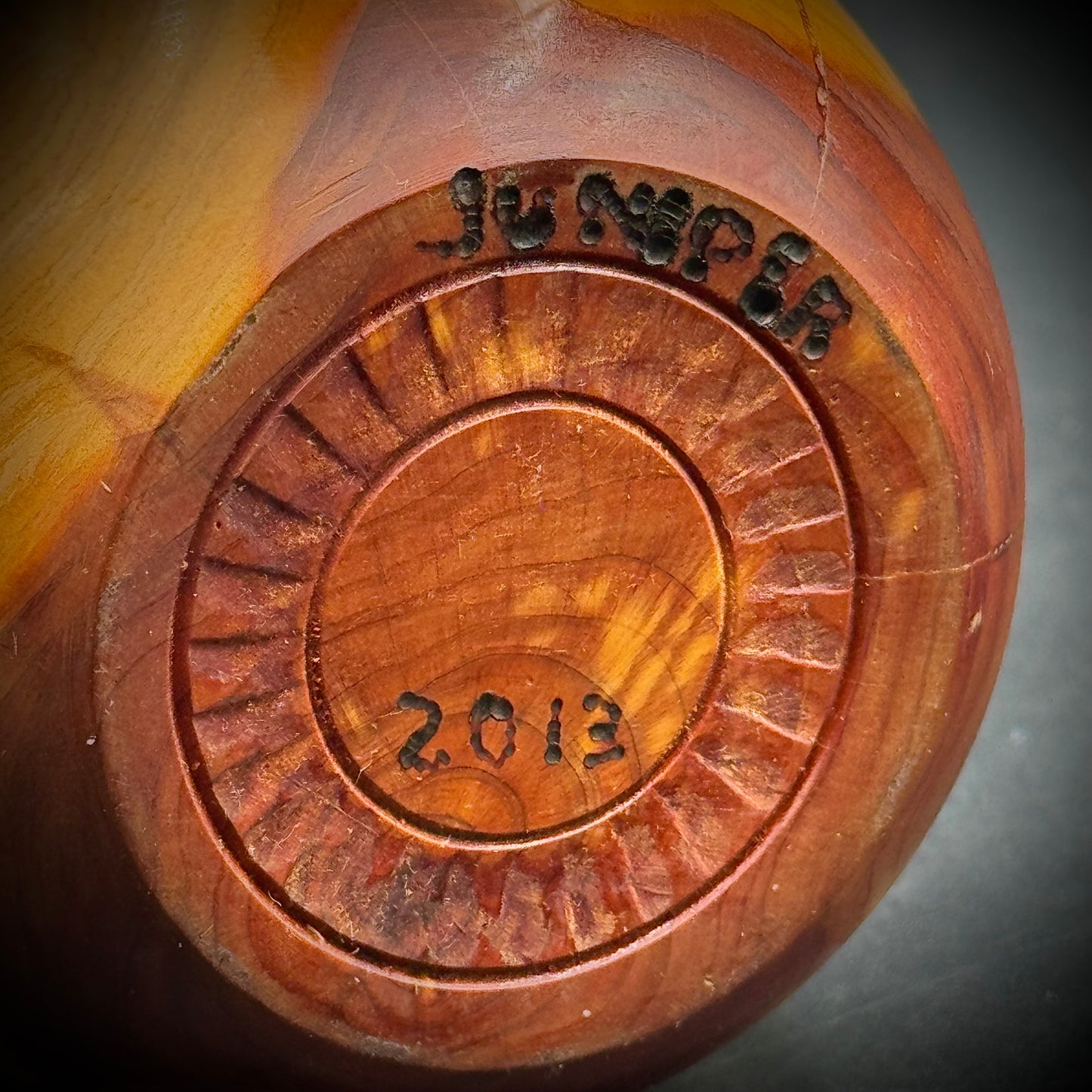 Hand Turned Juniper Wood Vase
