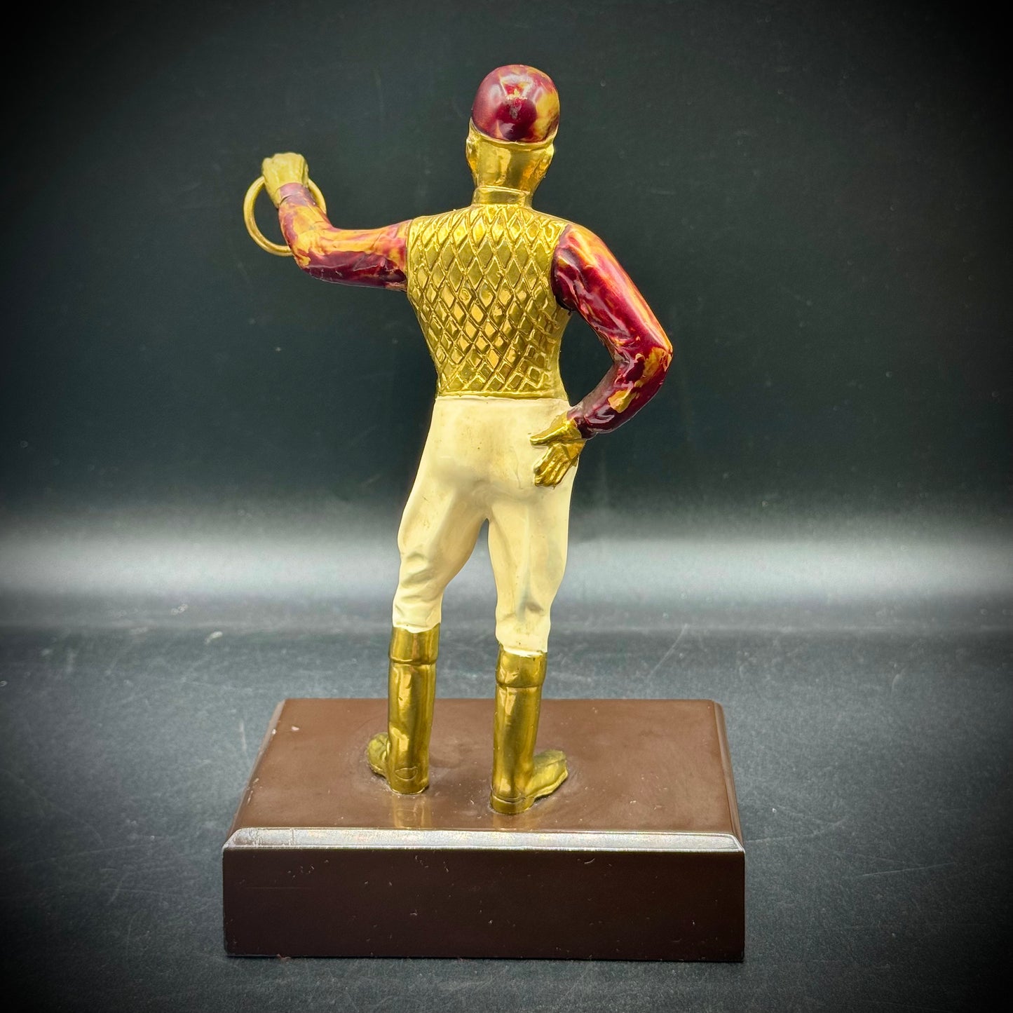 RARE Antique Equestrian Lawn Jockey Sculpture Bookend on Heavy Base