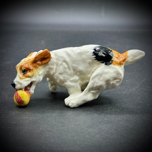 Vintage Royal Daulton "Animals in Motion" Dog with Ball Figurine