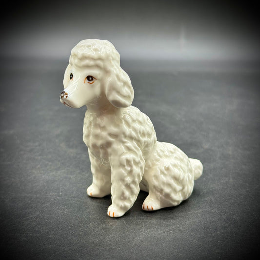 Vintage Lipper Mann White Poodle Ceramic Figurine