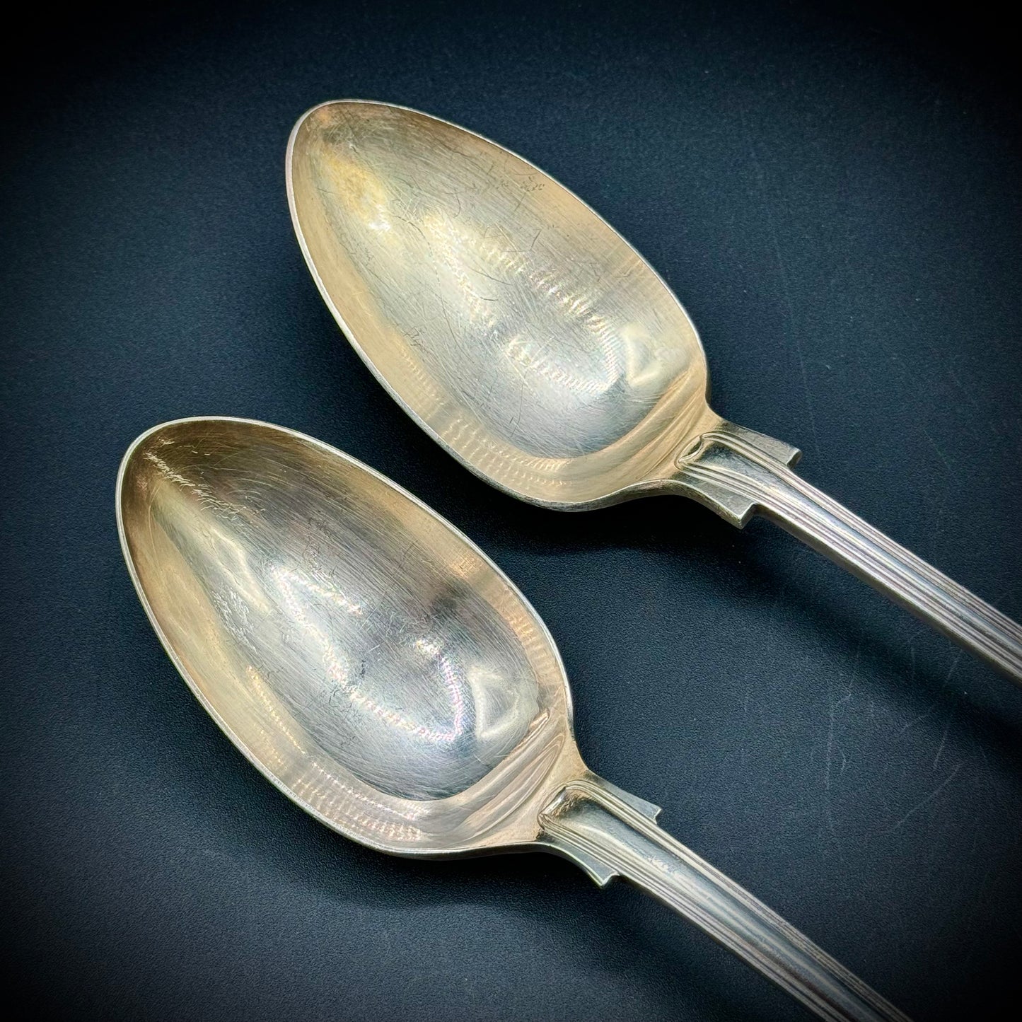 Pair of Large Antique EPNS Serving Spoons