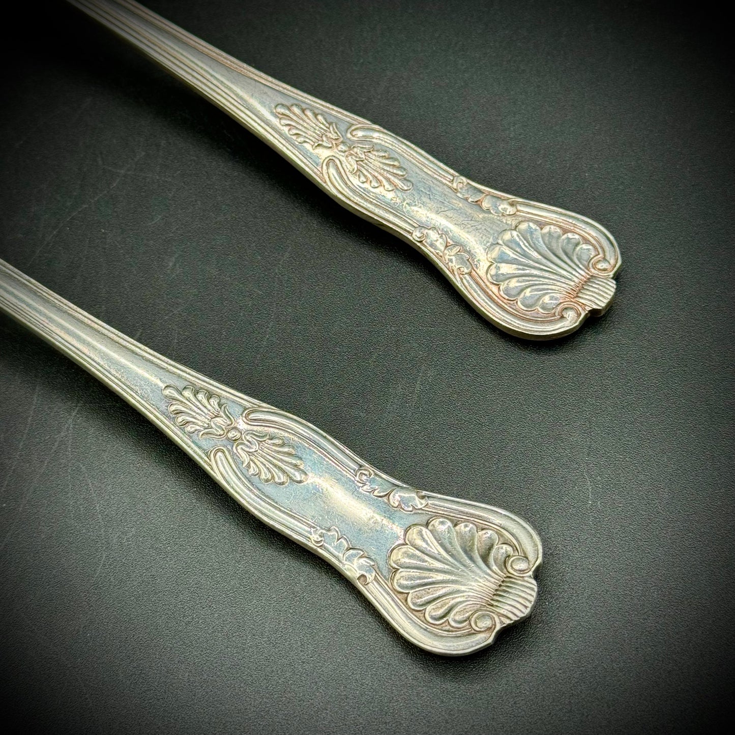 Pair of Large Antique EPNS Serving Spoons
