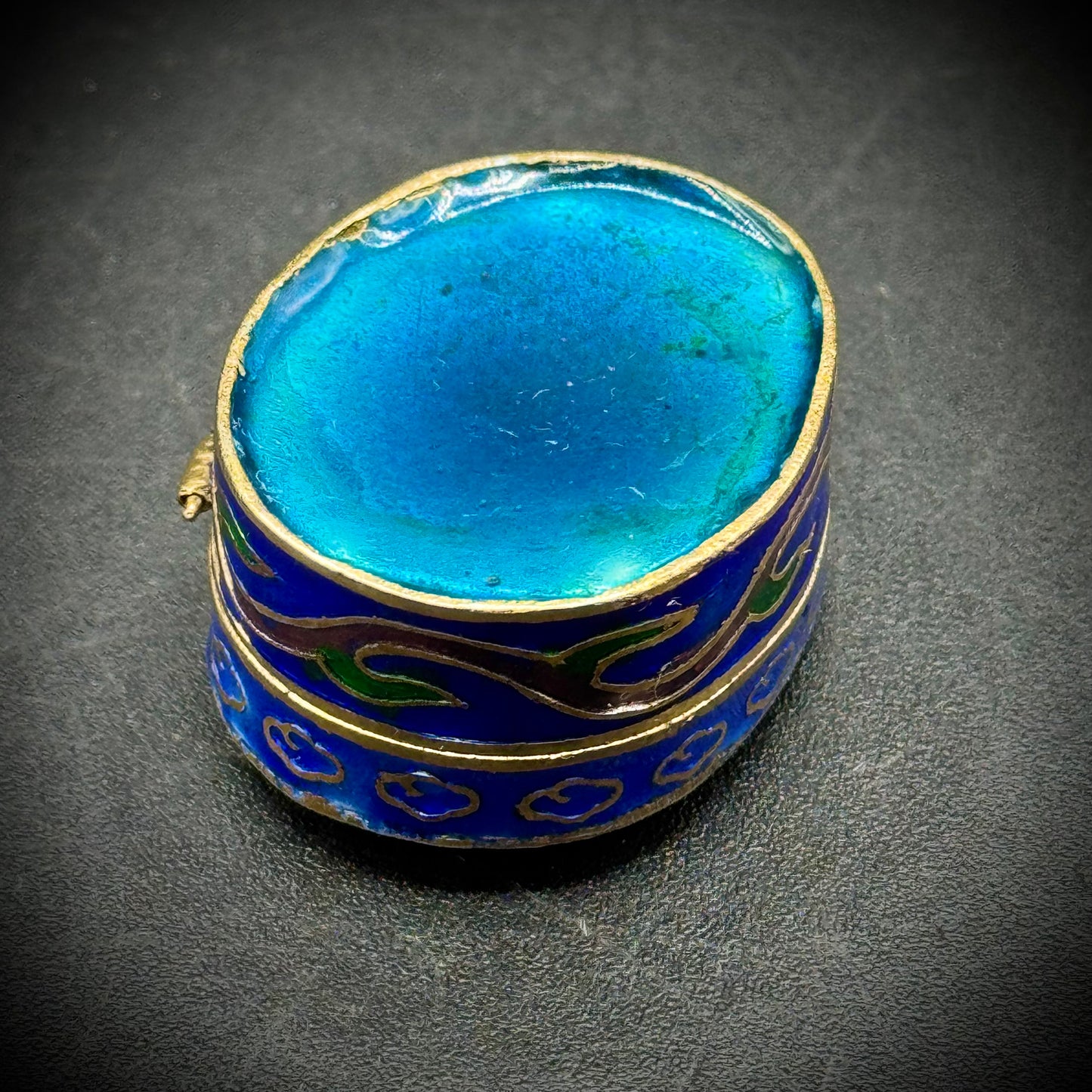 Vintage 1970s Vibrant Cloisonné Hinged Trinket Box