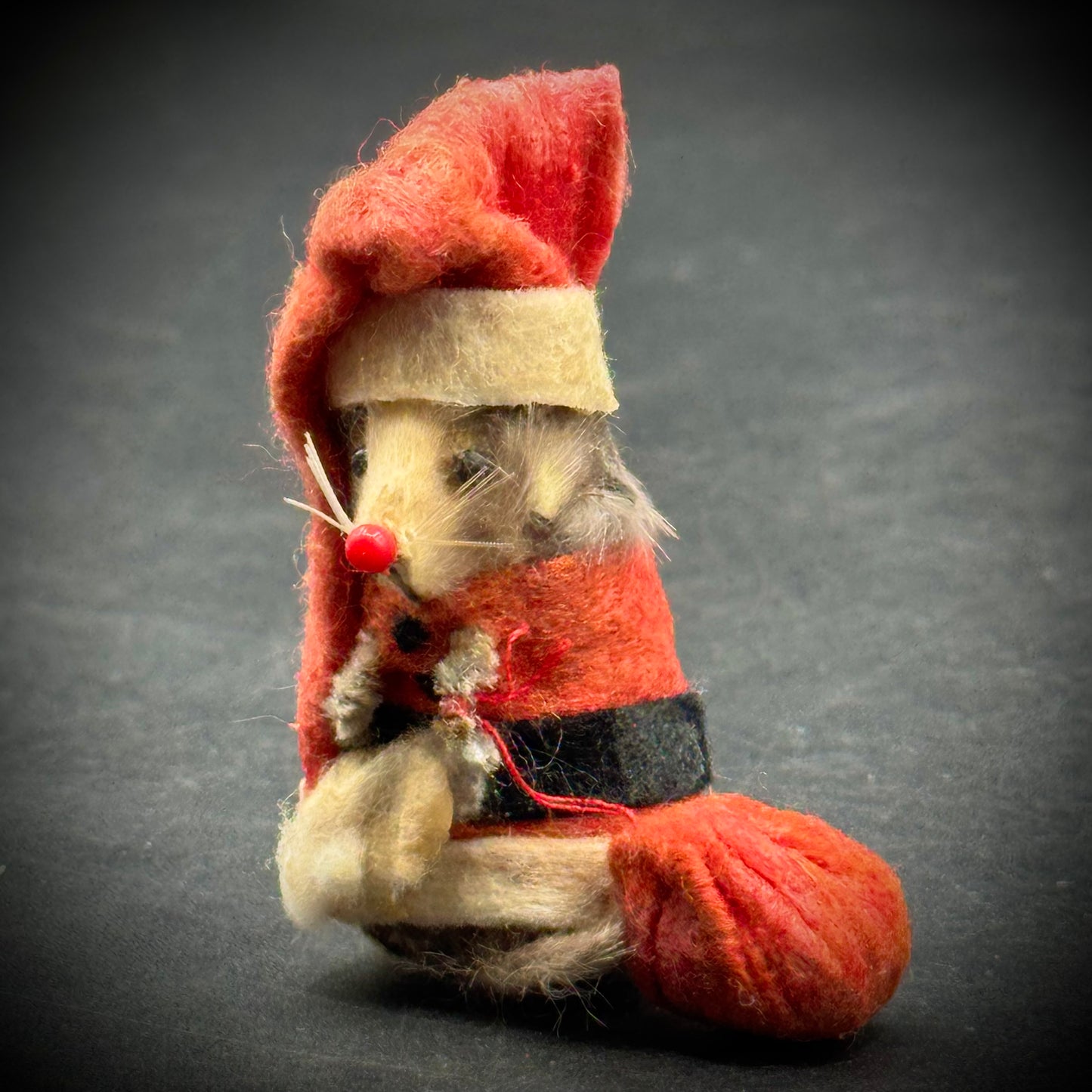Vintage W. Germany Fur Toy "Mouse Santa" Figurine