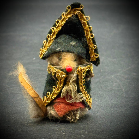 Vintage W. Germany Fur Toy "Mouse Napoleon" Figurine