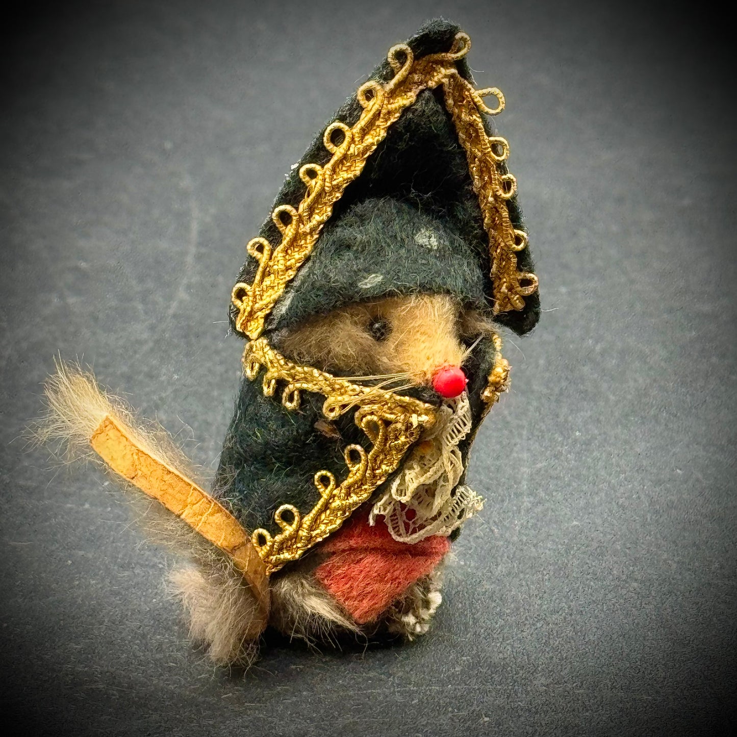 Vintage W. Germany Fur Toy "Mouse Napoleon" Figurine