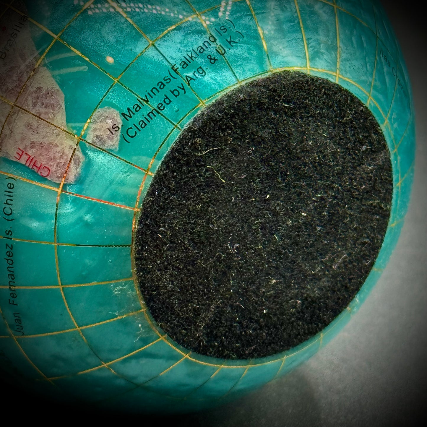 Caribbean Blue Inlaid Gemstone & Shell Globe Paperweight