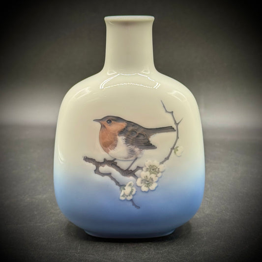 Vintage Royal Copenhagen Denmark Textured Bird Vase
