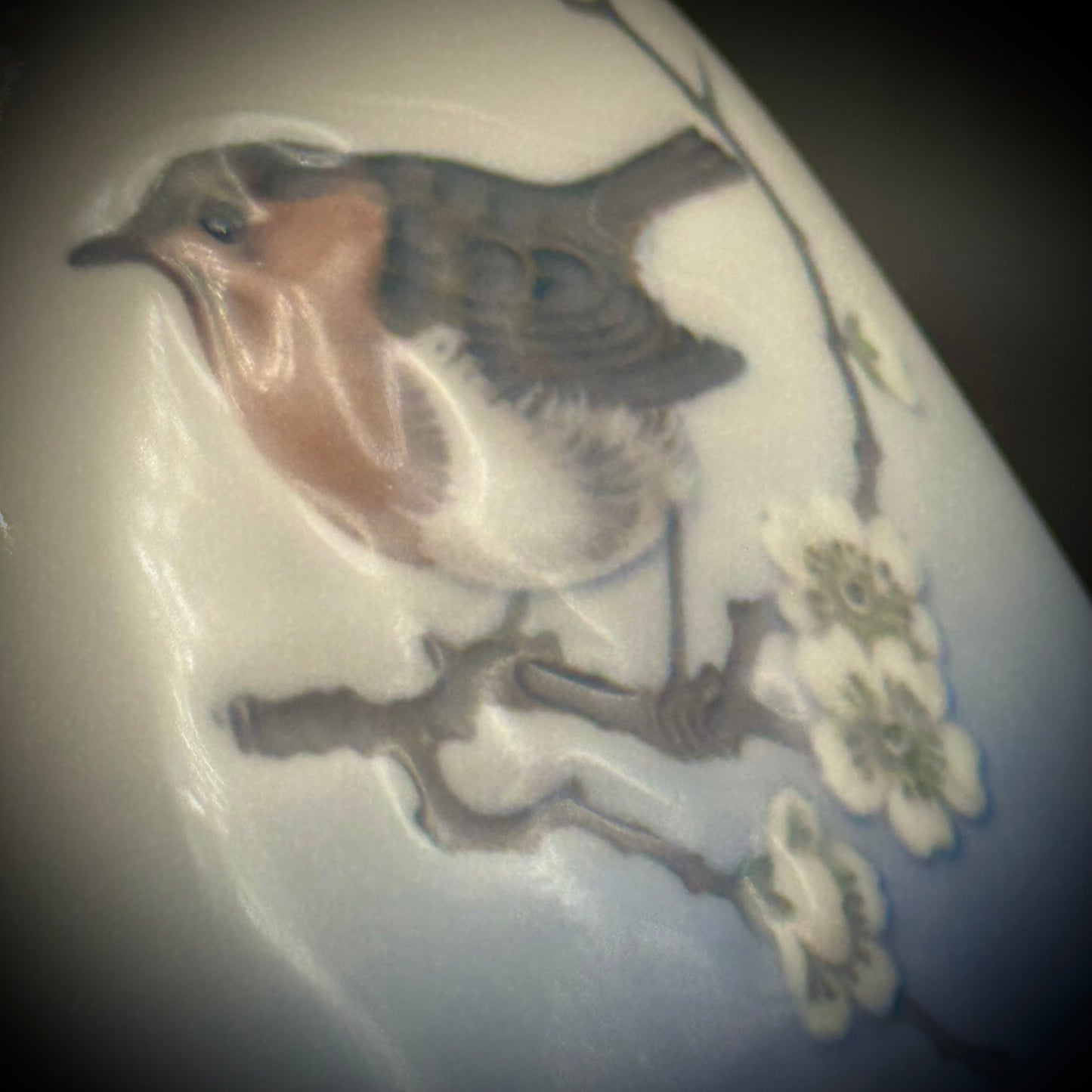 Vintage Royal Copenhagen Denmark Textured Bird Vase