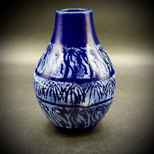 Stunning Midnight Blue Glaze Vase Artist Signed