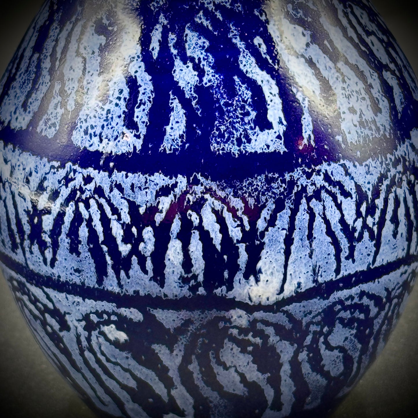 Stunning Midnight Blue Glaze Vase Artist Signed