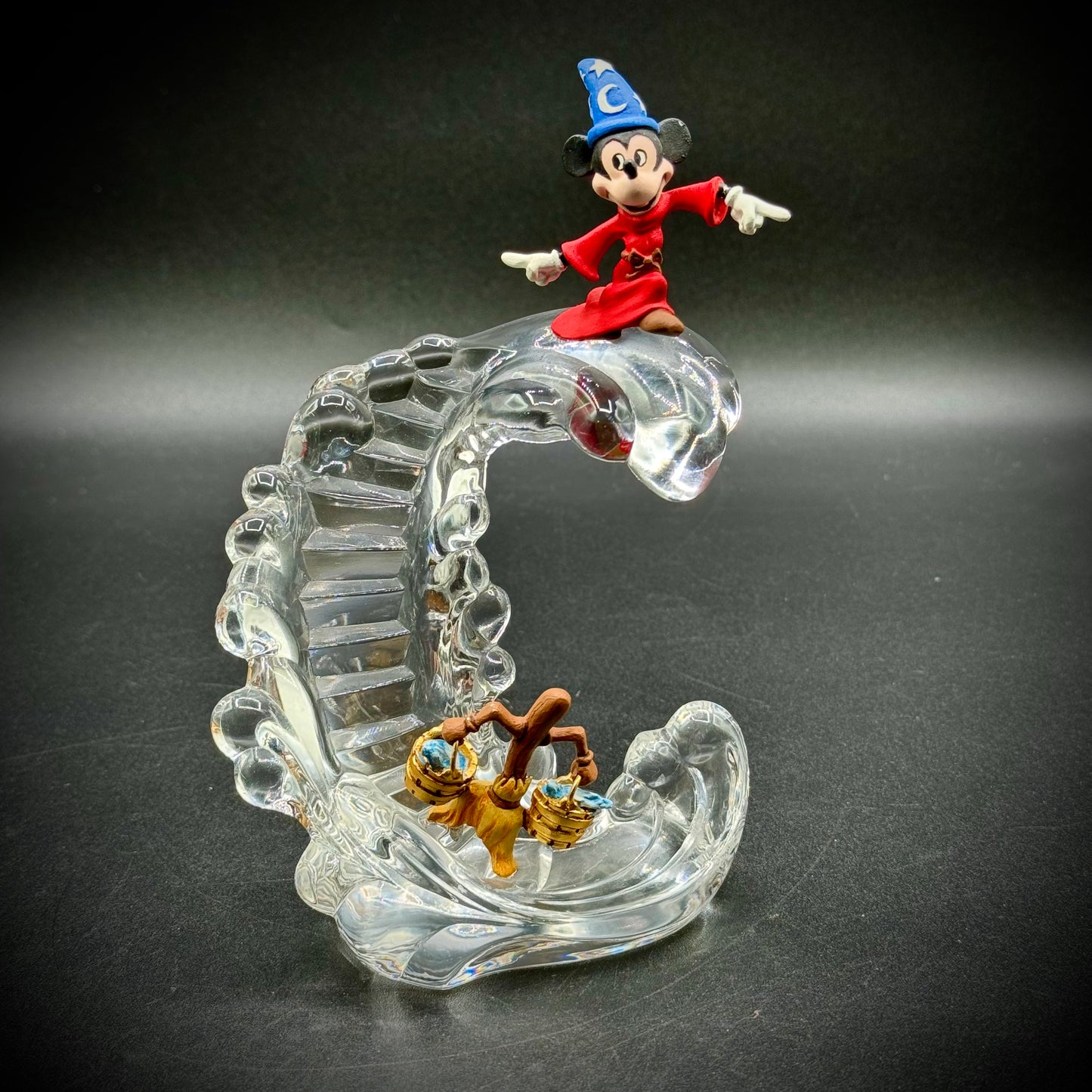 Vintage Disney Austrian Crystal Figure "The Sorcerer's Apprentice" w/Dancing Broom
