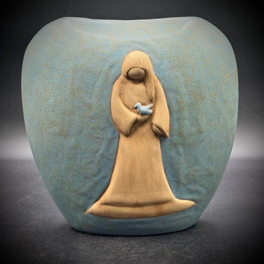 Vintage 1987 Large Pottery Vase Signed by Native American Navajo Artist Jack Black