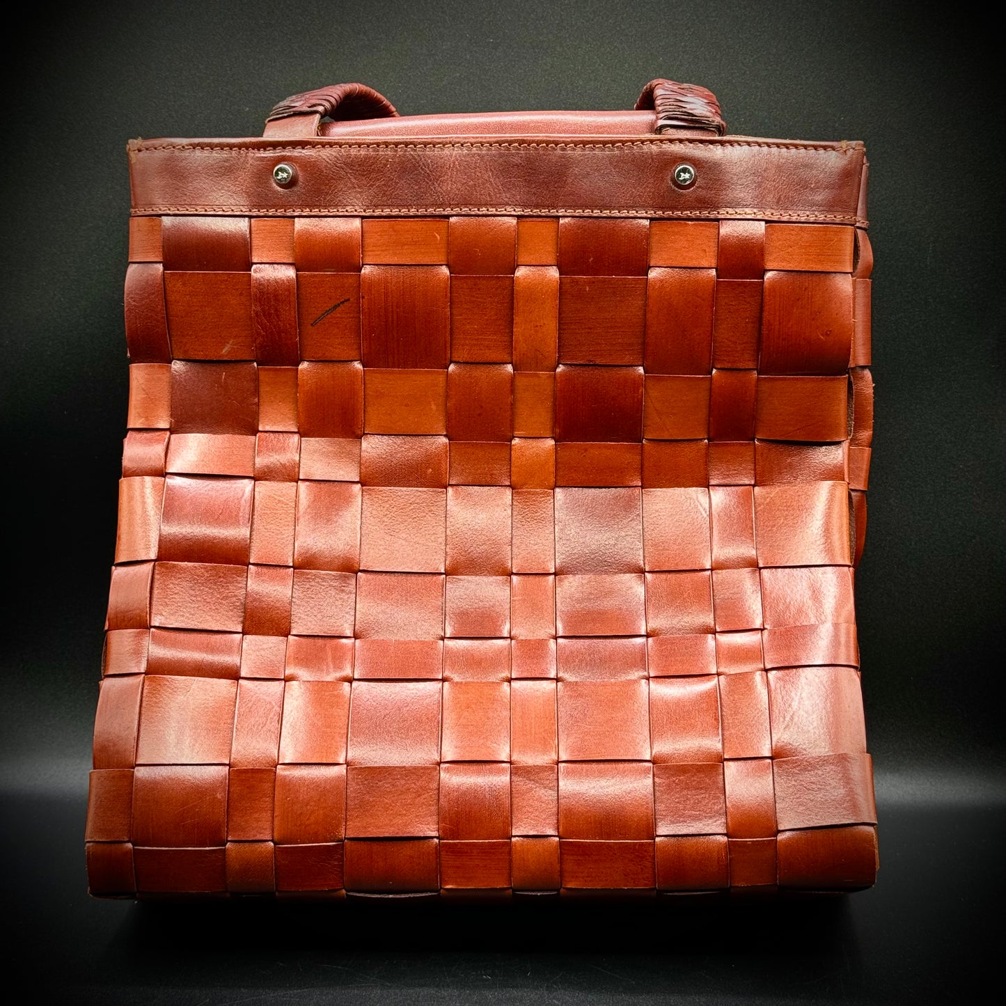 Magnificent Barry Kieselstein-Cord Designer Leather Woven Tote-Size Purse