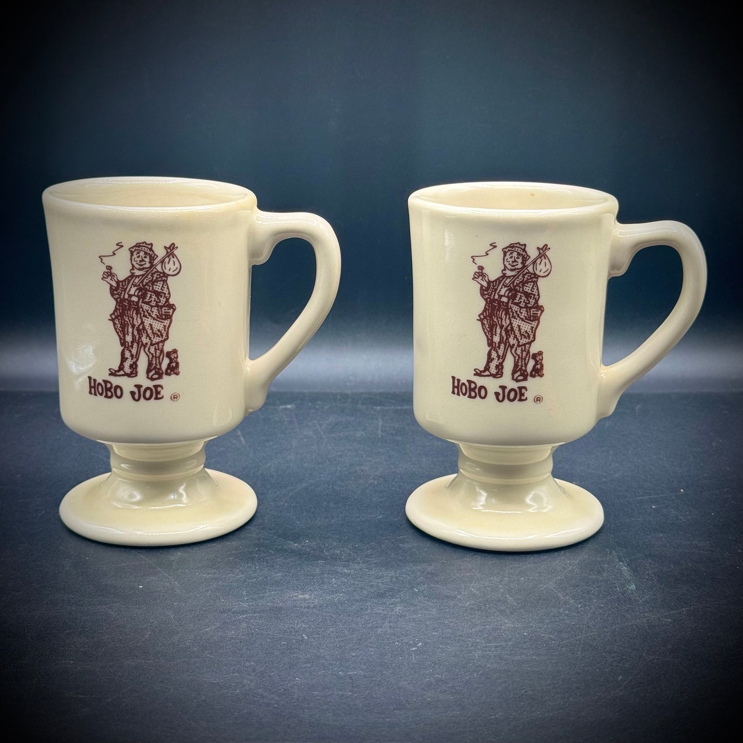 Pair of Vintage 1960s Hobo Joe Footed Coffee Mugs