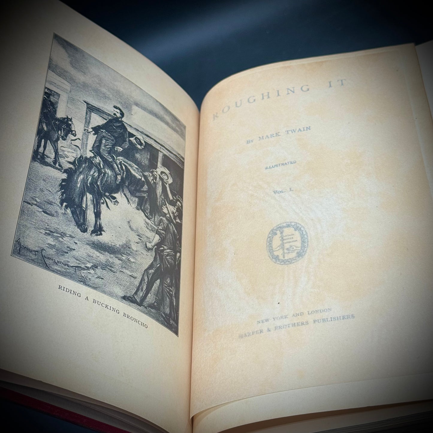 Antique 1899 Mark Twain "Roughing It" Hardcover Book