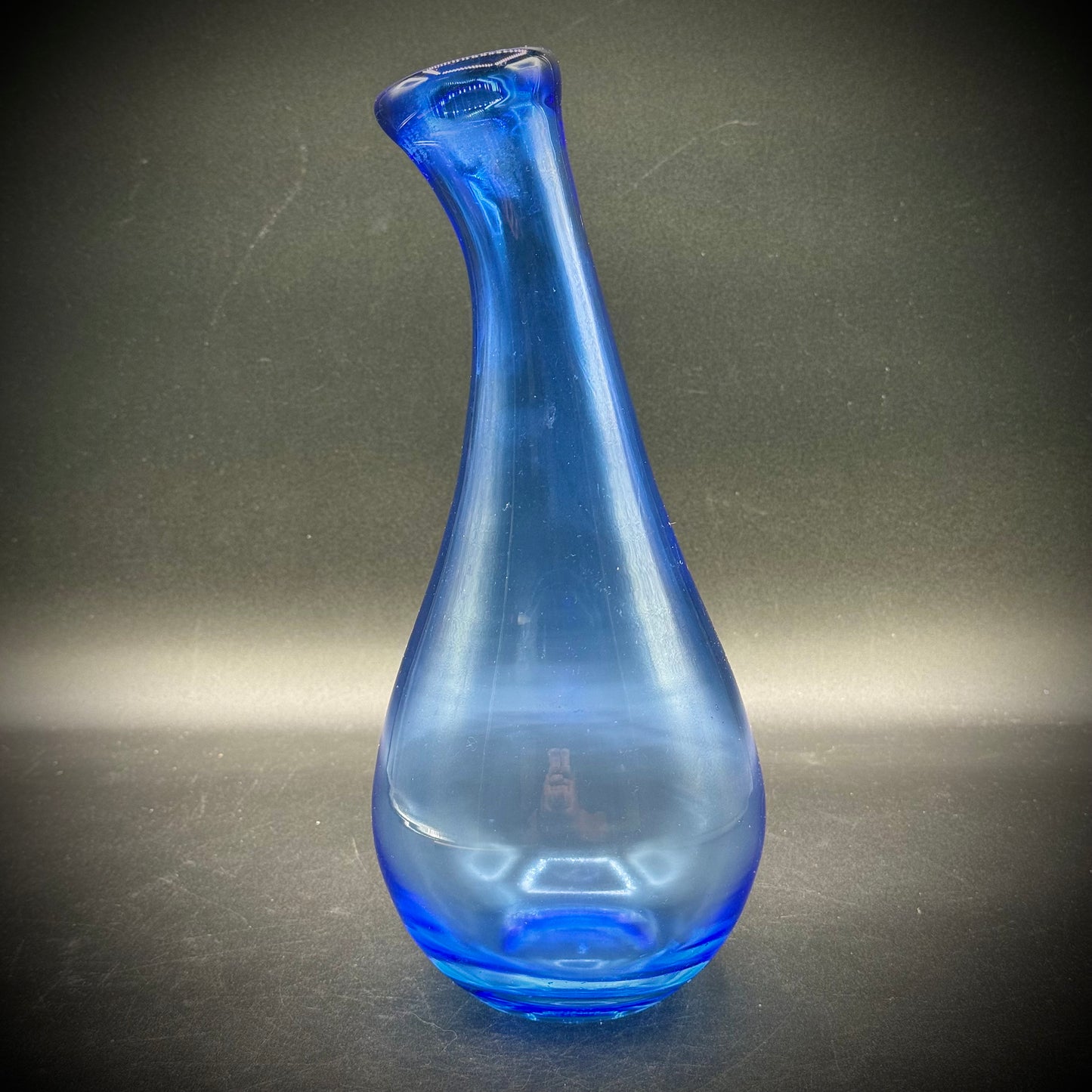 Blue Swung Blown Glass Vase