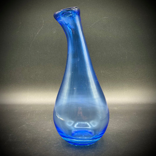 Blue Swung Blown Glass Vase