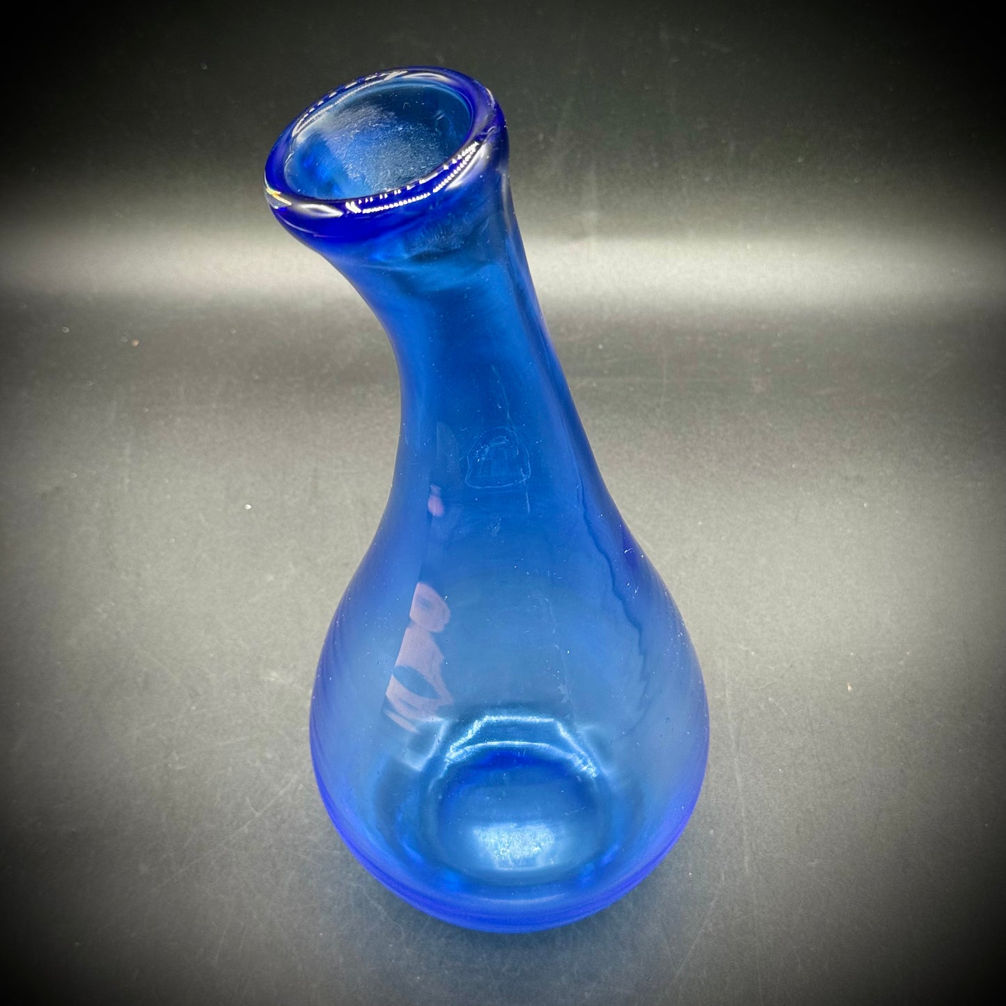 Blue Swung Blown Glass Vase