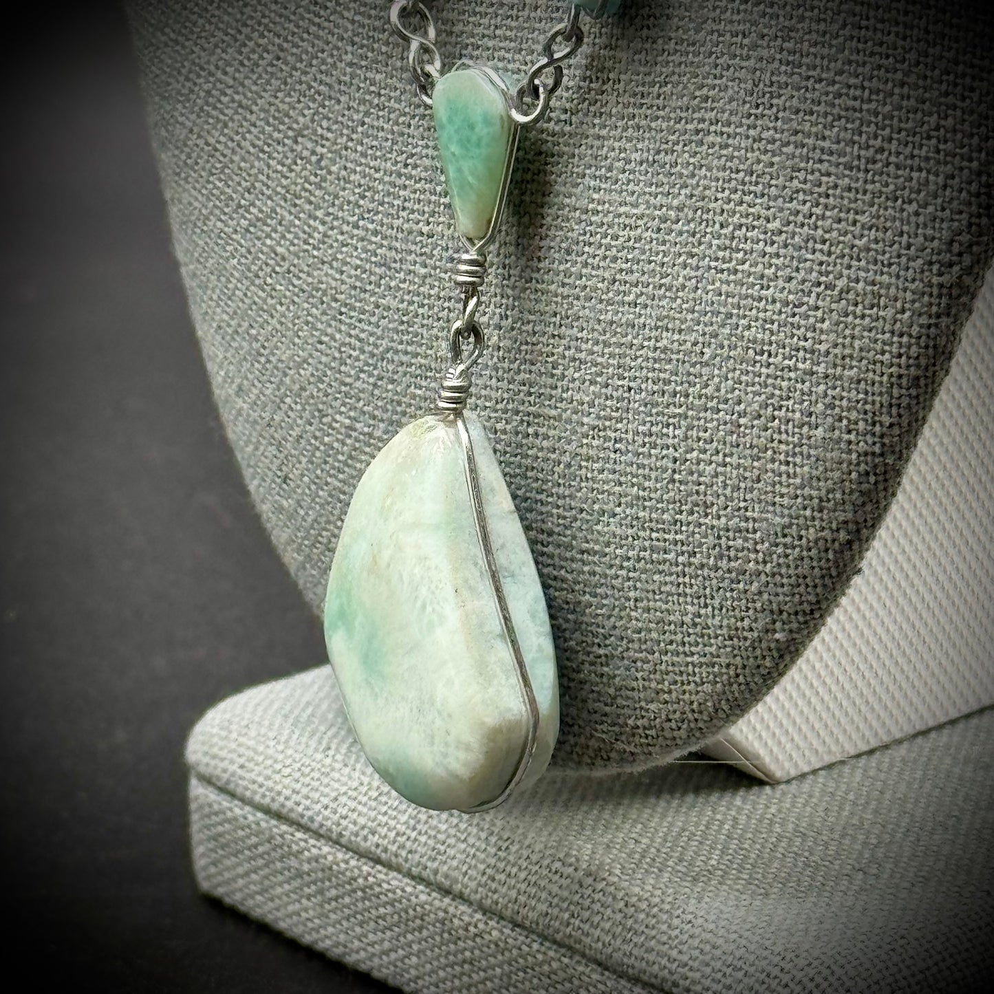 Beautiful Blue Larimar Stone Necklace