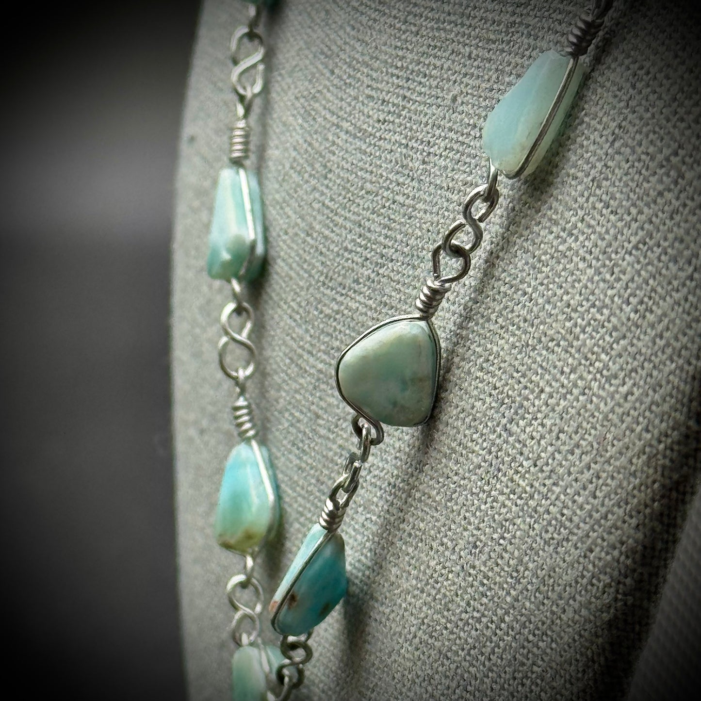 Beautiful Blue Larimar Stone Necklace