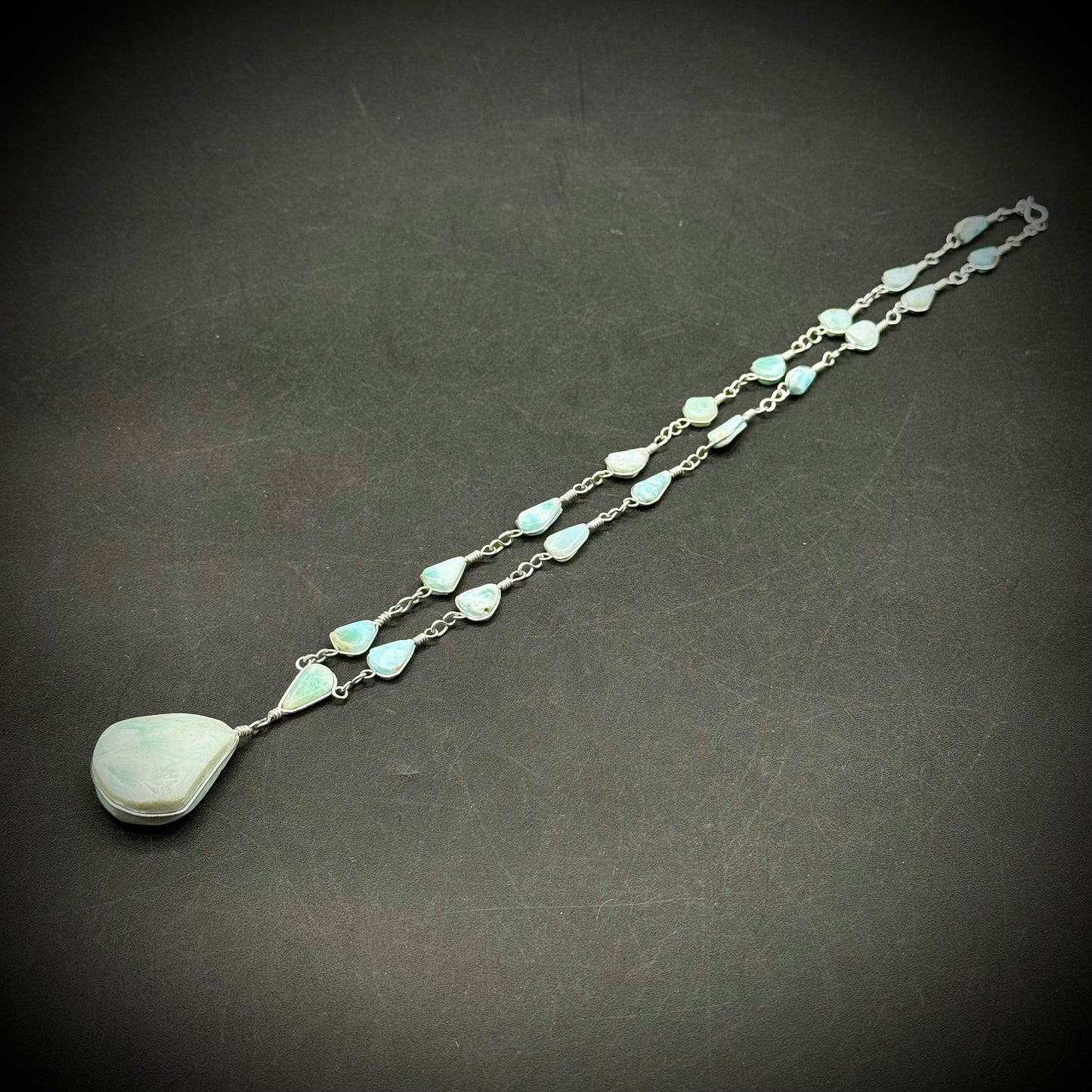 Beautiful Blue Larimar Stone Necklace
