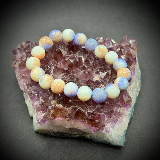 Polished Agate Bead Expanding Bracelet