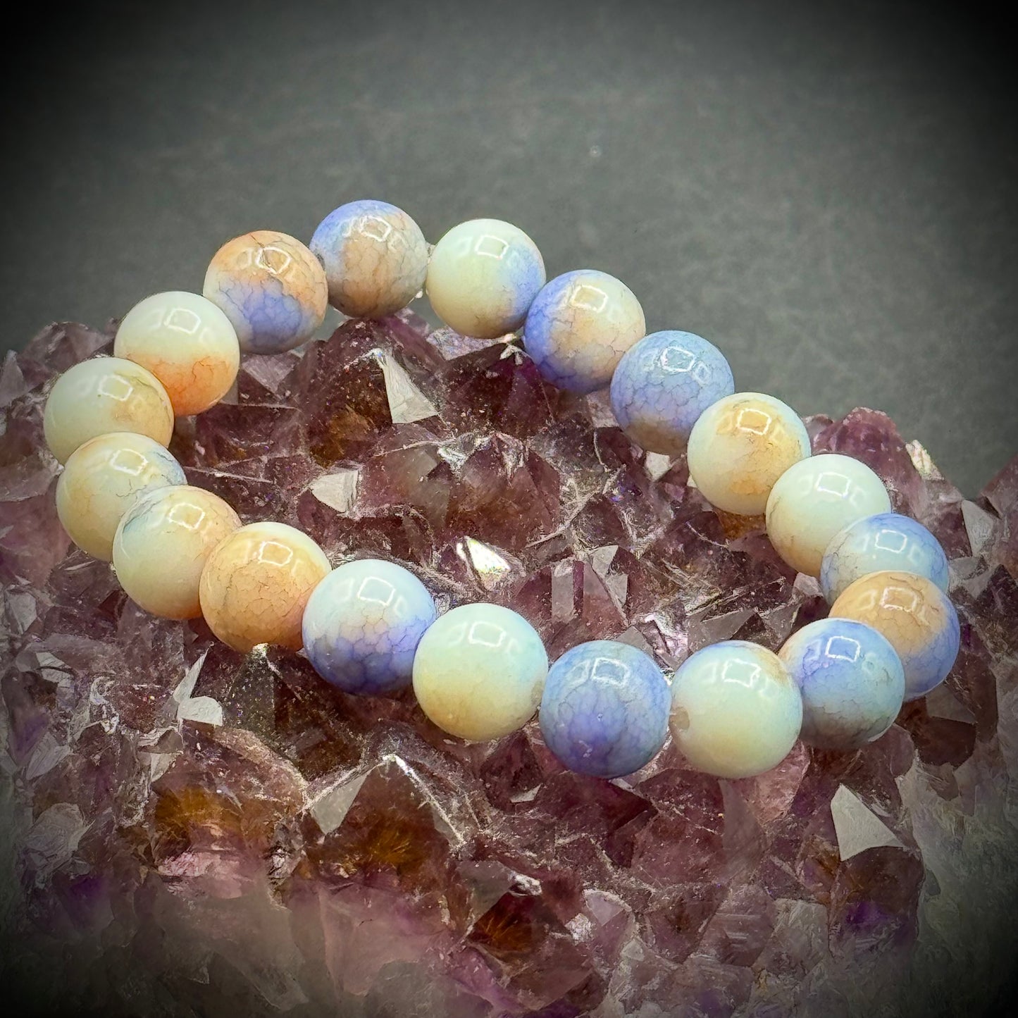 Polished Agate Bead Expanding Bracelet
