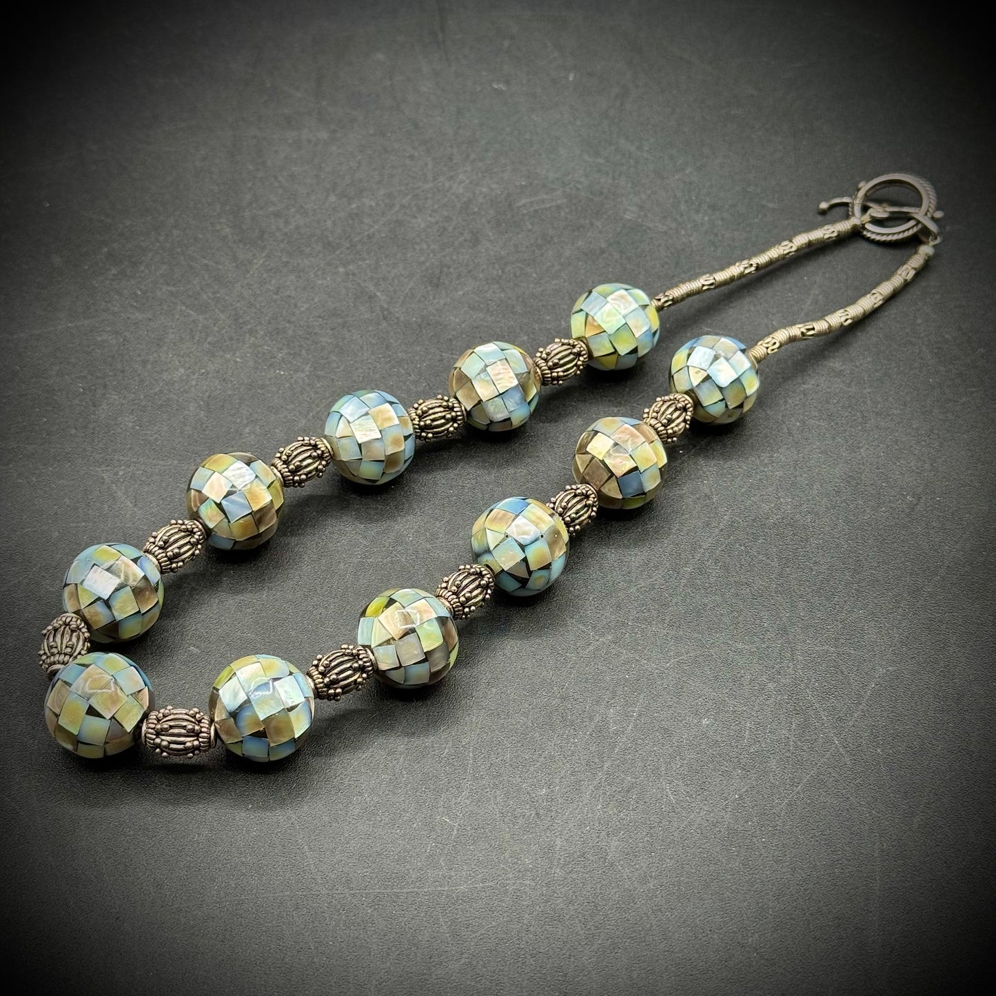 Abalone Shell Bead/Ball Necklace
