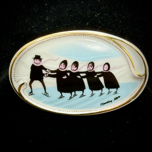 P. Buckley Moss 1991 Hand Painted Signed & Numbered Brooch