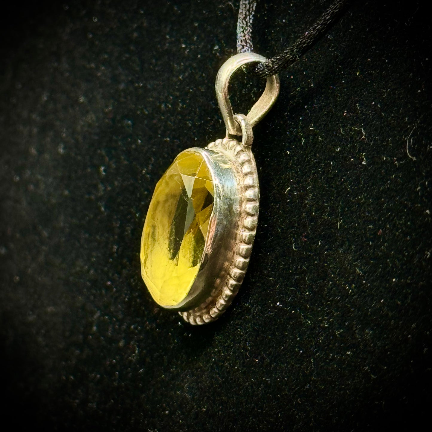 Citrine Stone Set In Sterling Silver Pendant