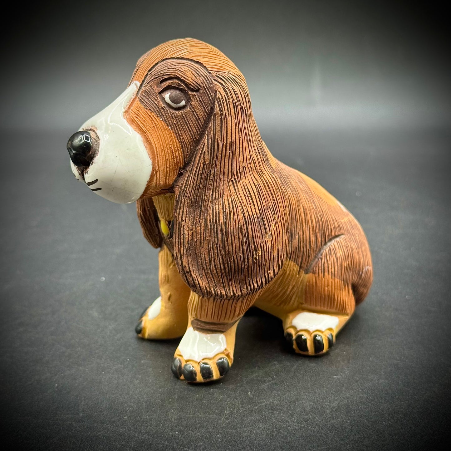 Artist Signed Rinconada Style Hound Dog Figurine