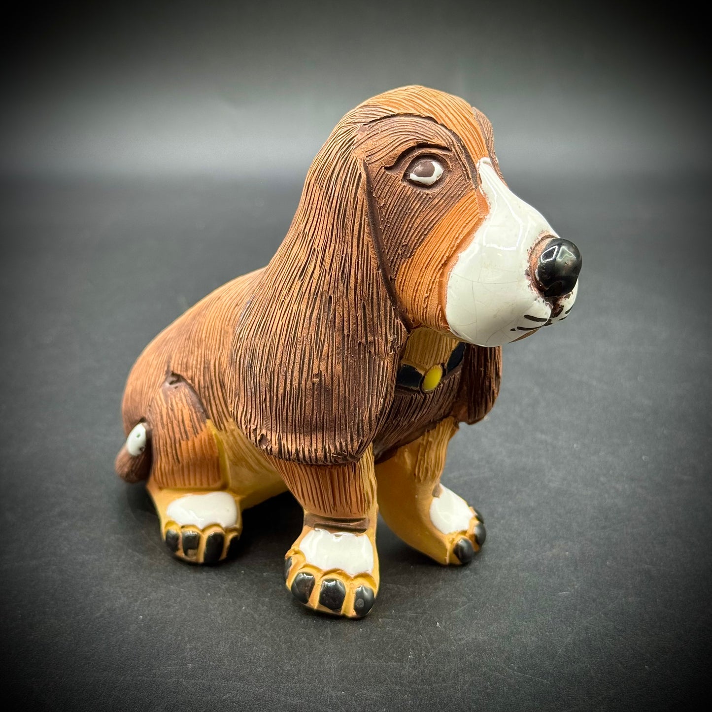 Artist Signed Rinconada Style Hound Dog Figurine