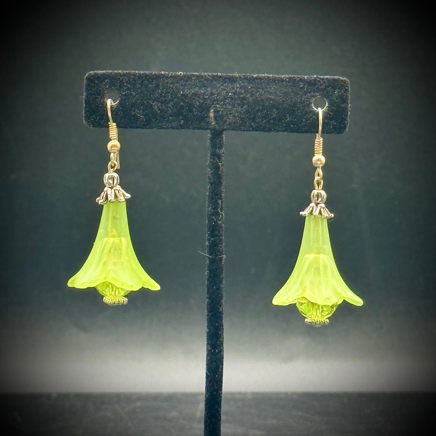 Flower Motif Earrings with Aurora Borealis Crystals