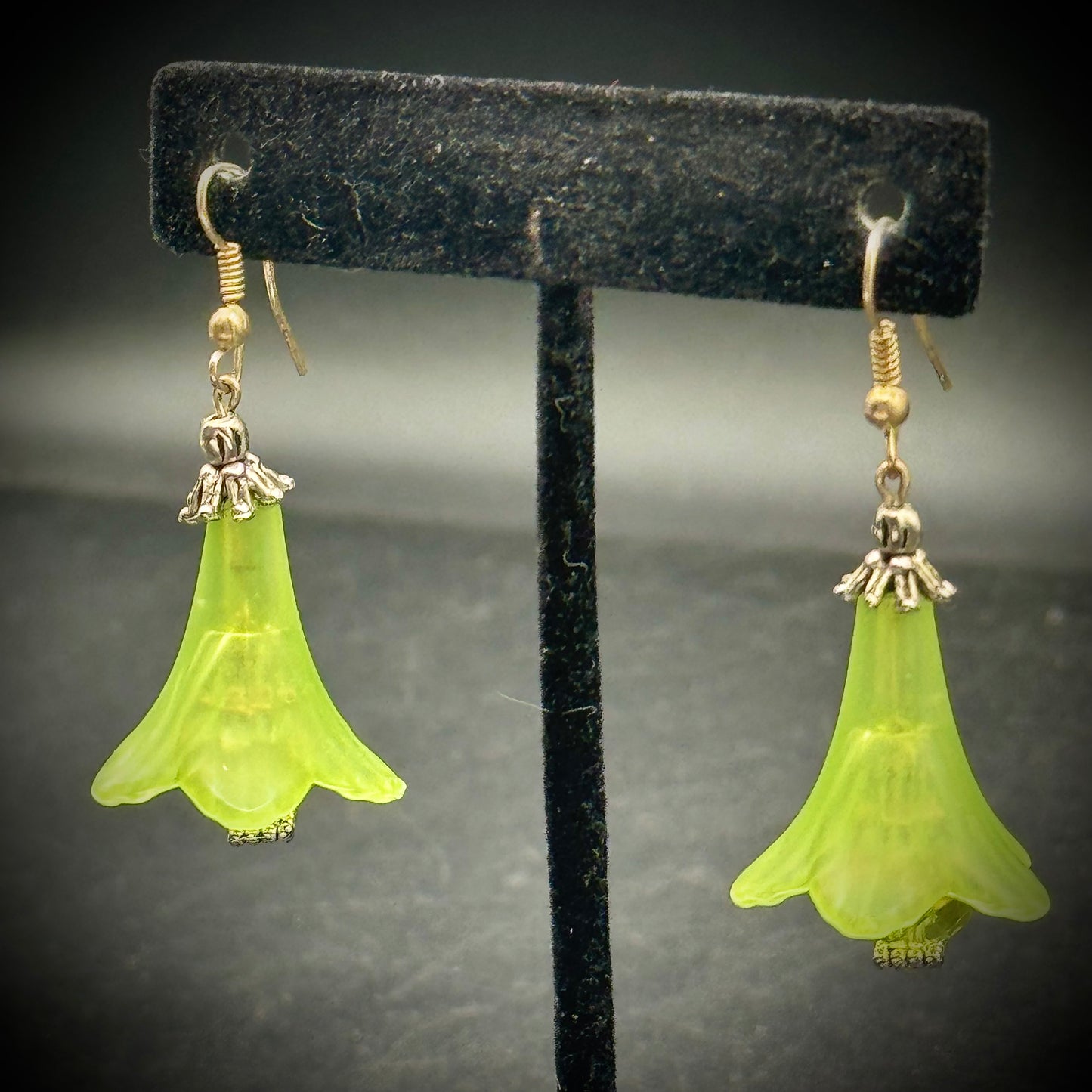 Flower Motif Earrings with Aurora Borealis Crystals