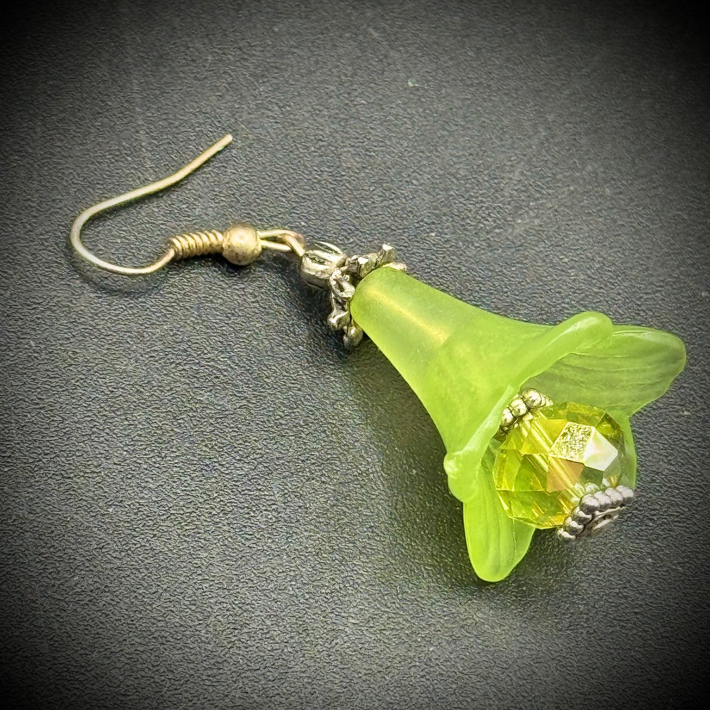 Flower Motif Earrings with Aurora Borealis Crystals