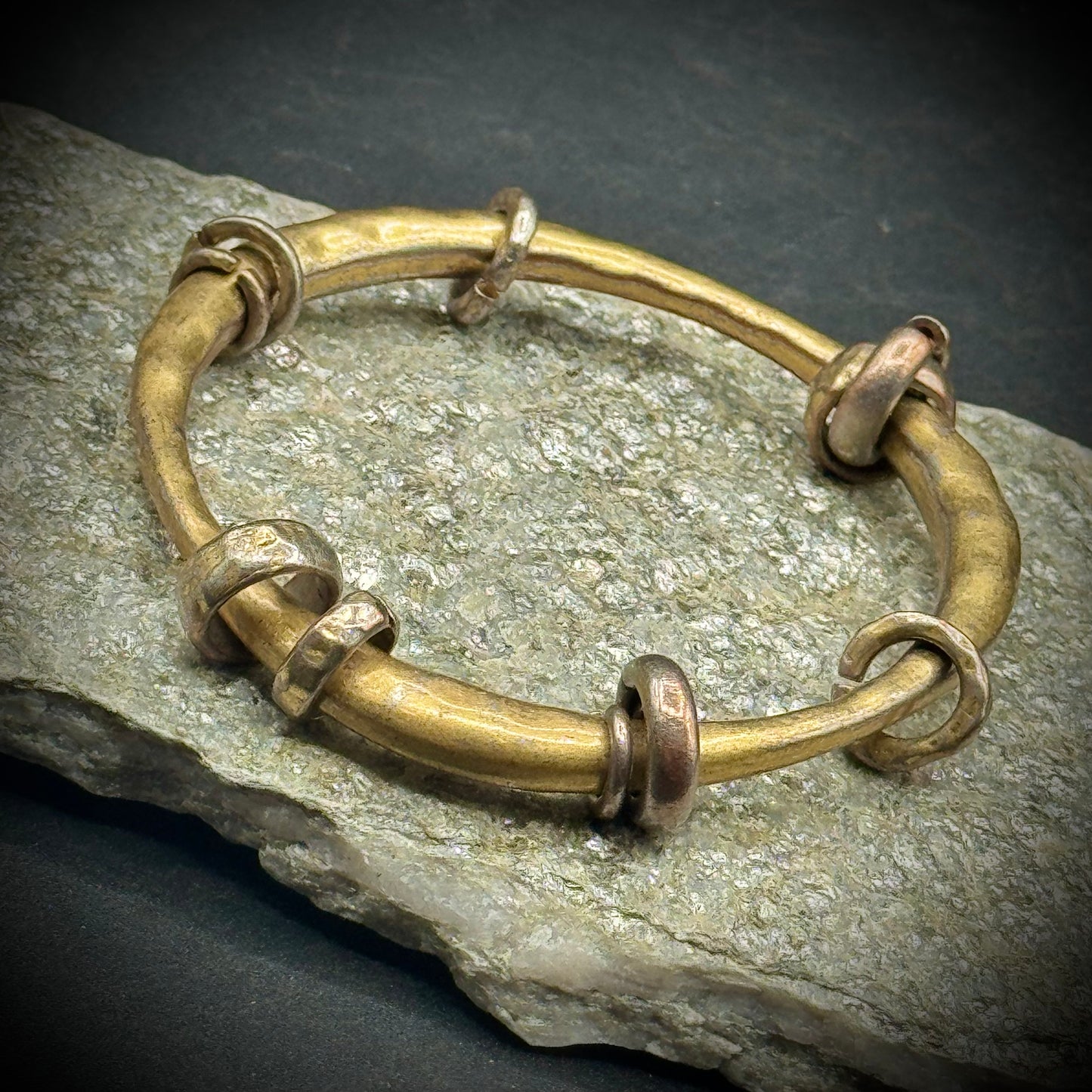 Brutalist Metal Bangle Bracelet