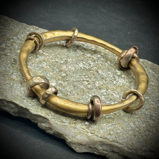 Brutalist Metal Bangle Bracelet