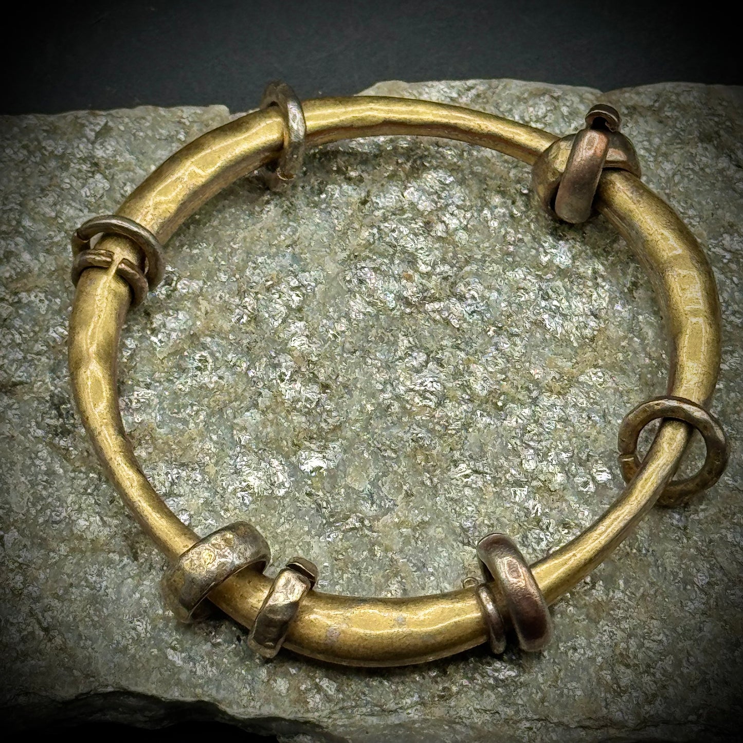 Brutalist Metal Bangle Bracelet