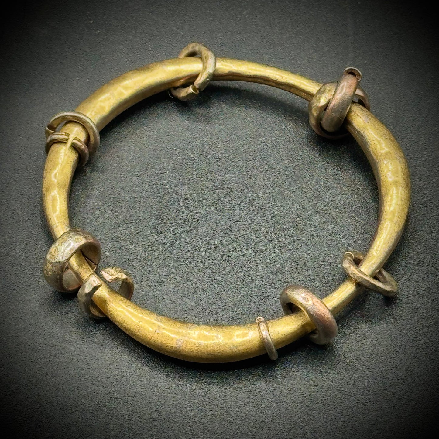 Brutalist Metal Bangle Bracelet