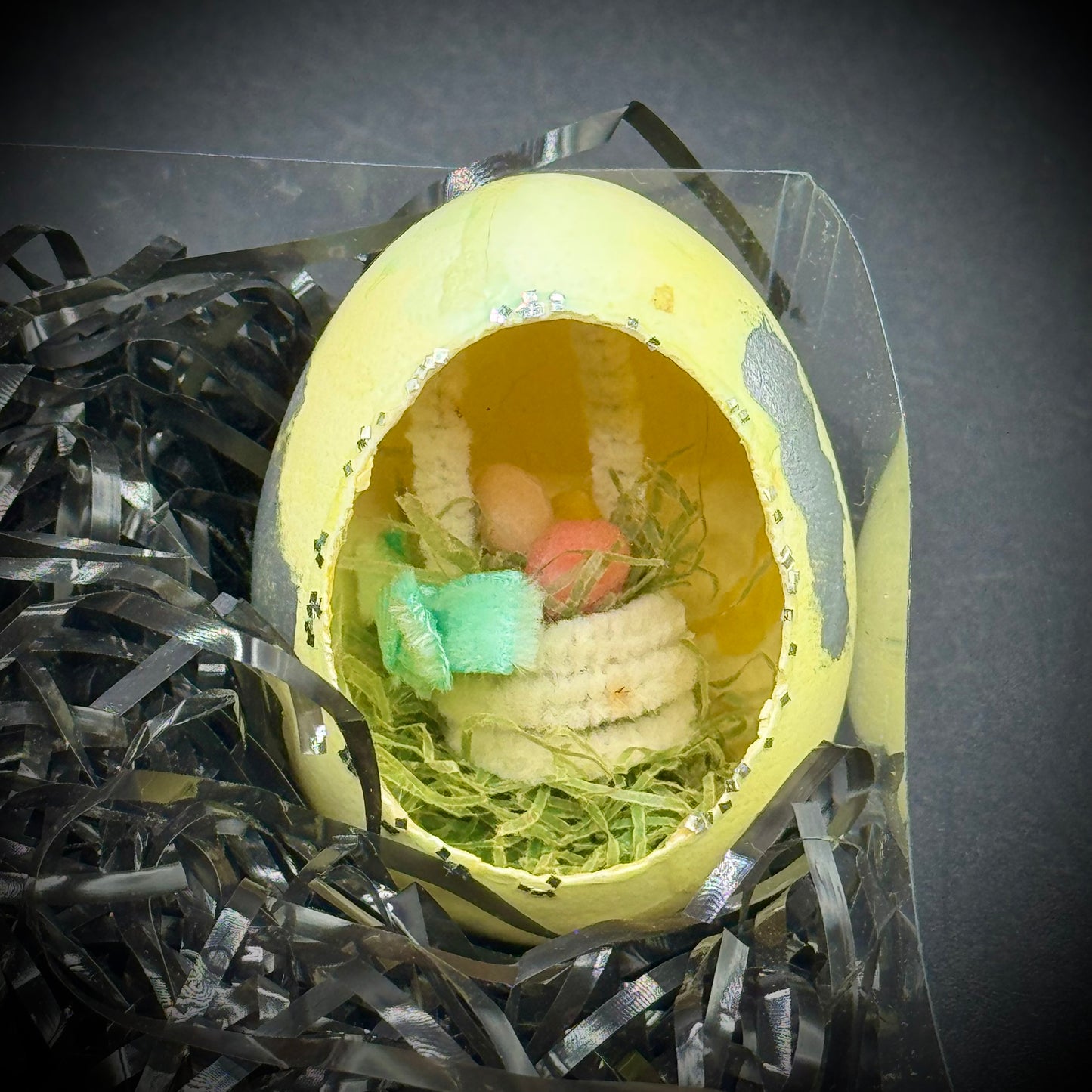 Vintage 1967 Hand Made Easter Eggs with Note