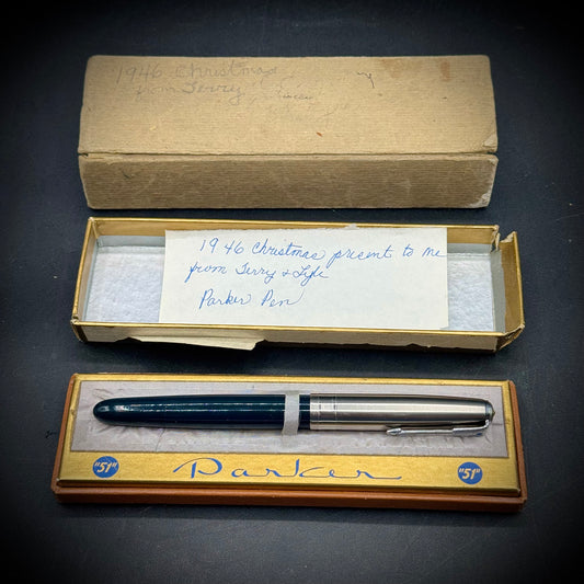 Vintage 1947 Parker Pen in Original Box with Note
