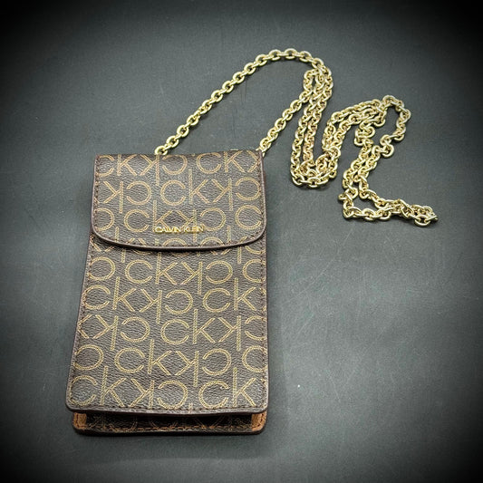 Vintage Calvin Klein Crossbody Bag with Gold Tone Chain